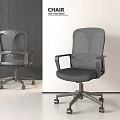 Modern Office Chair With Mesh Back Black Seat Armrests And Wheels