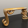 Elegant Console Table With Curved Legs And Unique Carved Design For Home Interior Decor