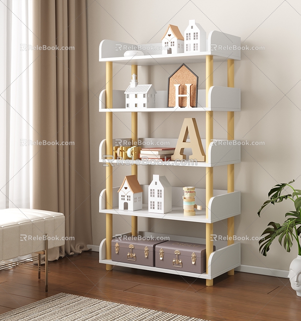 Modern Bookshelf 3d model