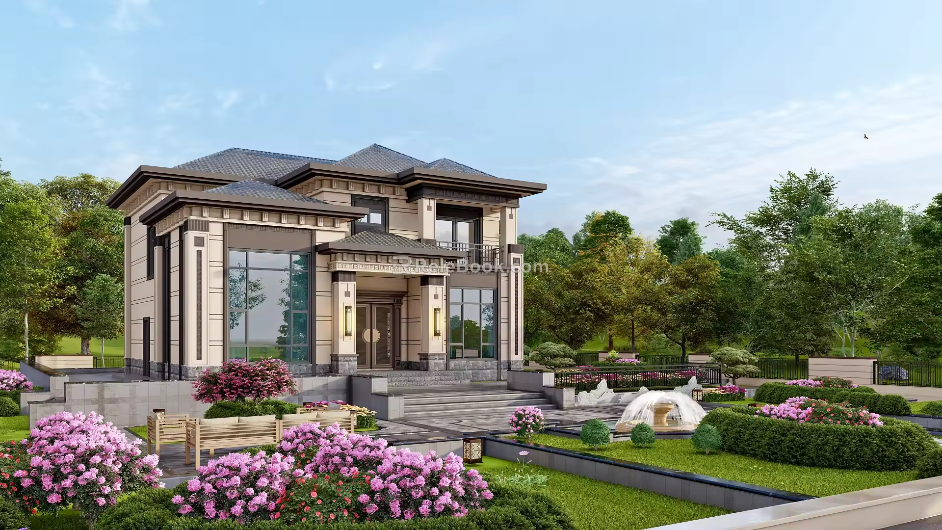 New Chinese Style Villa 3d model