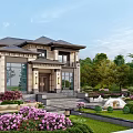 New Chinese Style Villa 3d model
