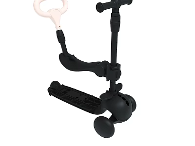 Black Kids Scooter With Pink Grip Adjustable Handlebar And Three Safety Wheels 3d model