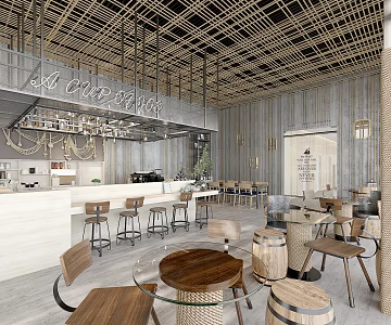 Industrial LOFT Cafe 3d model