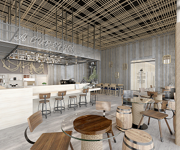 Industrial LOFT Cafe 3d model