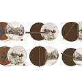 Modern Circular Wall Decor With Wooden And Marble Geometric Panels