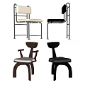 Modern Leisure Chair Designs With Metal Wooden Frames And White Black Cushions
