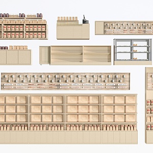 Wenchuang Display Cabinet Display Rack Shelf Wenchuang Store Supermarket Shelf Storage Rack 3d model