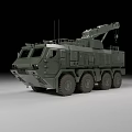 Military Style Green Multi Wheeled Heavy Duty Utility Vehicle With Crane Arm