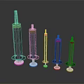 Various Sizes Transparent Plastic Syringes As Daily Life Supplies With Measuring Scales