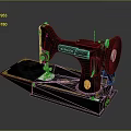 JINFENG Classic Sewing Machine With Black Metal Body And Reflective Platform