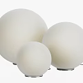 White Spherical Modern Table Lamps With Minimalist Design And Power Cords 3d model