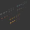 Various Fantasy Weapon Collection Featuring Axes Hammers Swords Bows And Detailed Designs