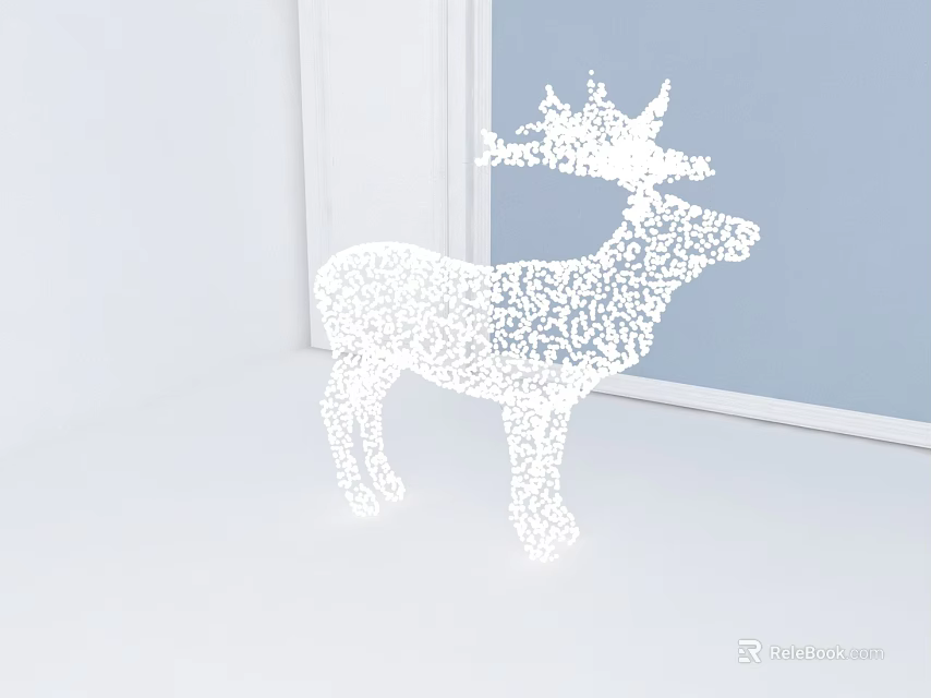 White Deer Shaped Outdoor Light With Cutout Design For Garden Decorative Lighting 3d model 