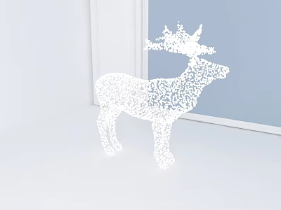 White Deer Shaped Outdoor Light With Cutout Design For Garden Decorative Lighting 3d model