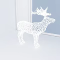 White Deer Shaped Outdoor Light With Cutout Design For Garden Decorative Lighting