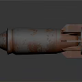 Rusted Old Military Artillery Shell With White Surface And Orange Corrosion