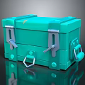 Turquoise Storage Box Design With Metal Clasps Hinges Handle Lock And Rivets