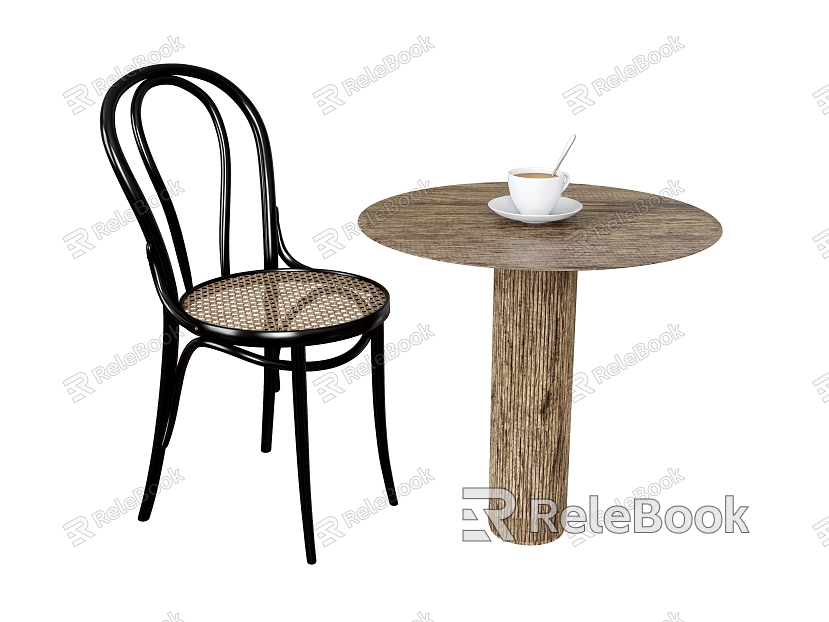 French Dining Chair Leisure Chair Backrest Chair Rattan Chair Dining Table Round Table Coffee Table Leisure Table Coffee Cup model