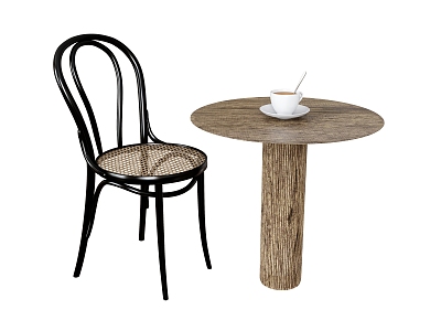 French Dining Chair Leisure Chair Backrest Chair Rattan Chair Dining Table Round Table Coffee Table Leisure Table Coffee Cup model