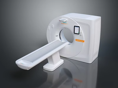 Advanced CT Scanner Medical Equipment With Movable Scanning Table And Control Panel 3d model