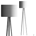 Modern Floor Lamps With Dark Gray And Beige Shades Wooden Tripod Bases