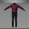 Long Sleeve Pink Shirt With Dark Jeans On Full Length Mannequin