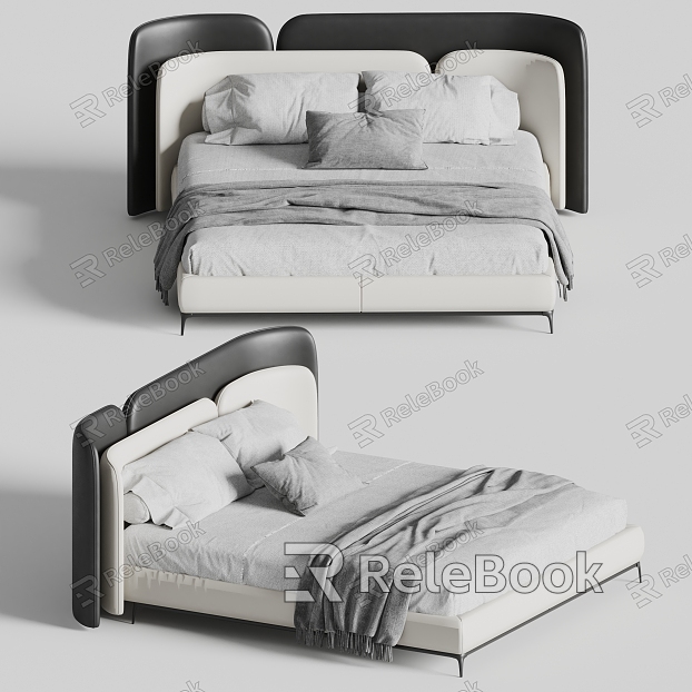 Folia Modern Double Bed with Backrest Double Bed model