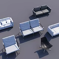 Modern Casual Sofa Set with Multiple Styles and Comfortable Seating Designs 3d model