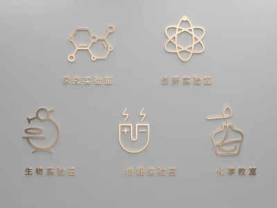 Decorative Line Style Laboratory Pendants for Inquiry Innovation Biology Physics Chemistry Labs 3d model