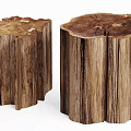 Rustic Natural Solid Wood Stump Coffee Table Set For Cozy Living Room Home Decor