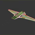 Futuristic Aircraft Model With Blue Yellow Accents And Wing Structure Design