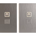 Two Black Textured Switch Panels With Golden A And M Emblems 3d model
