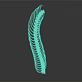 Silver Curved Spine Organ With Hair like Structures And Ring Shaped Segments