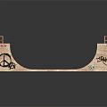 Wooden Skateboard Ramp With Graffiti Art Railings And POSCA Brand Details
