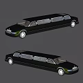 Two Luxury Stretched Limousine Cars With Black Exterior And Side Profile View Design