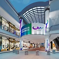 Coastal City Square Characteristic Commercial Street With Modern Architecture Shops And Open Corridors