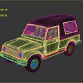Green Two Door Classic Off Road Vehicle With Black Roof And White Rims