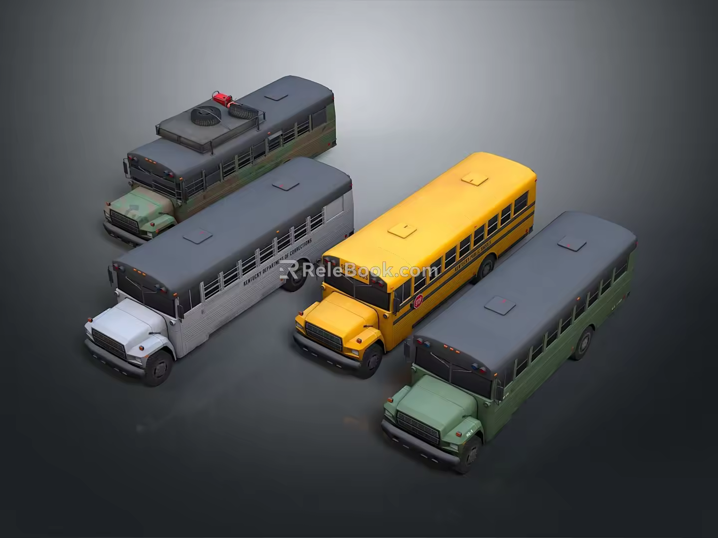 School Bus Old School Bus Small Bus Small Bus Small Van Unmanned Bus School Bus 3d model