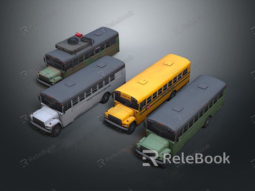 School Bus Old School Bus Small Bus Small Bus Small Van Unmanned Bus Bus School Bus model