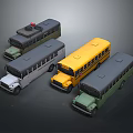 School Bus Old School Bus Small Bus Small Bus Small Van Unmanned Bus School Bus 3d model