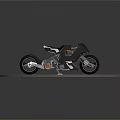 Futuristic Sleek Black Motorcycle With Modern Design And Streamlined Metallic Body Features