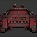 Vintage Red Toy Car With Red Sirens Mechanical Parts And Worn Texture