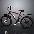 Black and Red Modern Bicycle With Sturdy Frame Stylish Seat And Large Wheels