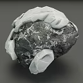 Natural Stone and Wood 3D Model with Textured Surface and Detailed Design