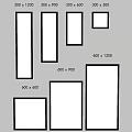 Picture Frames in Various Sizes 600x600 600x900 600x1200 on Grey Wall