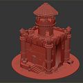 European-style castle cartoon castle 3d model