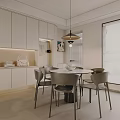 Modern Living and Dining Area Interior Design With Beige Sofa Coffee Table Artwork and Floor to Ceiling Window