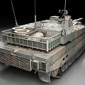 Modern Main Battle Tank With Long Barrel Turret Tracks And Armor Details