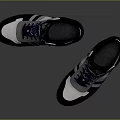 High Top Black White Sneakers With Blue Laces And Stylish Design