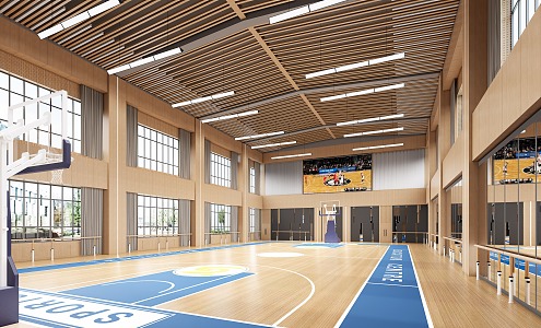 modern basketball hall 3d model